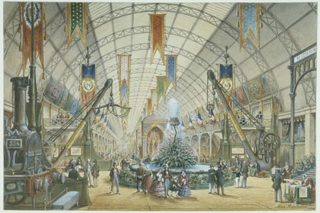 Exposition universelle, Paris, 1855 : vue intérieure de la Galerie des machines 