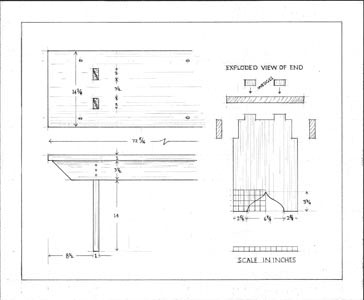 Dessin banc Village Camphill à Kimberton Hills