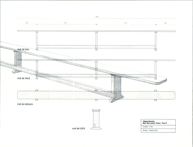 Dessin banc New Lanark (Écosse) : école