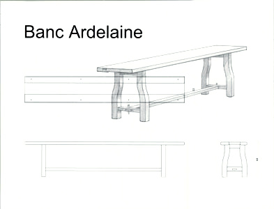 Dessin banc Ardelaine (France)