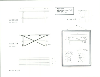 Dessin banc La ferme du Collet (France)