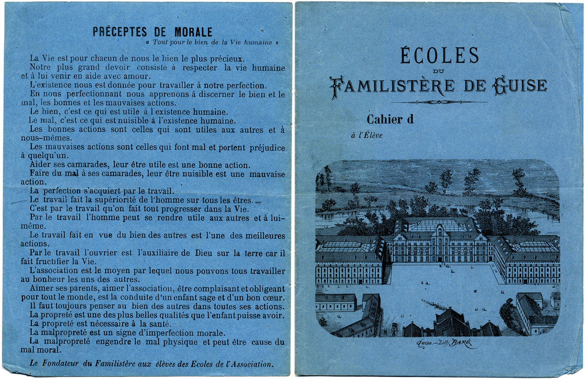 Couverture de cahier des écoles du Familistère de Guise