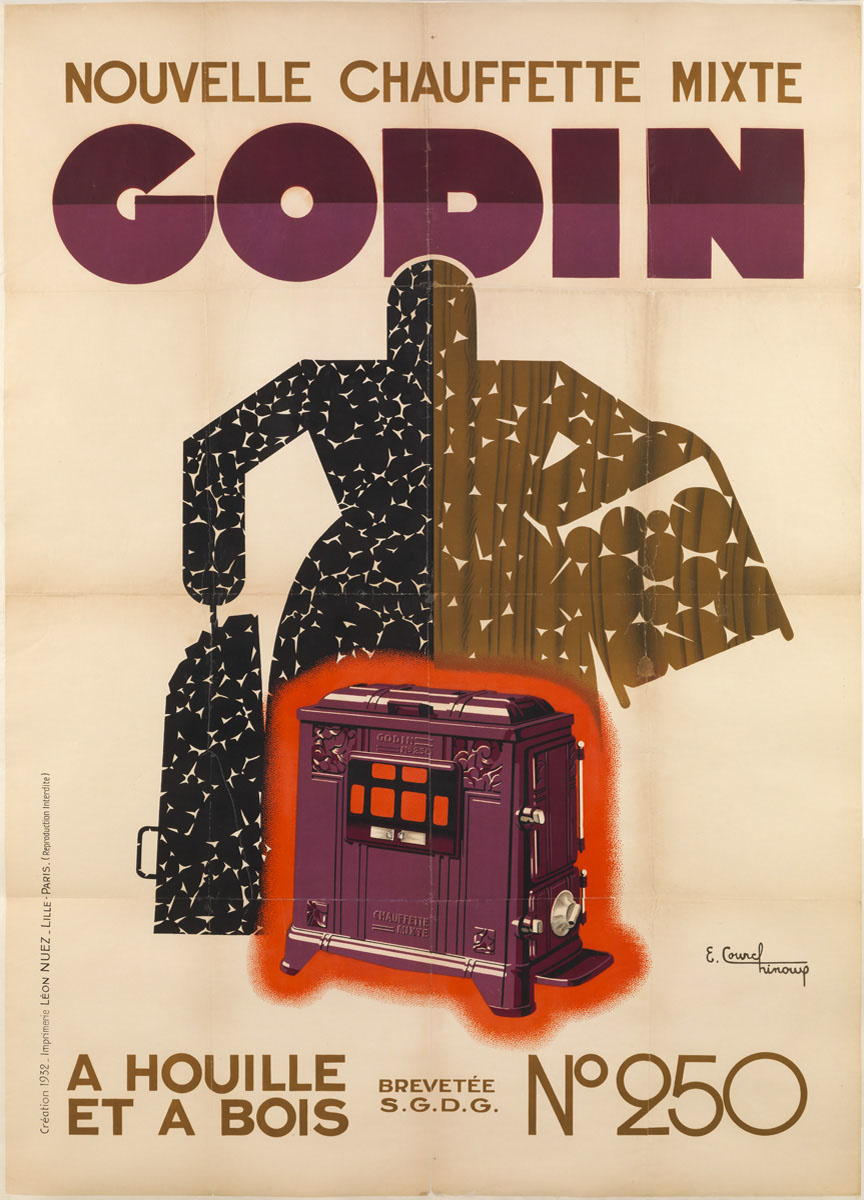 L'affiche montre une figure mi-bois mi-charbon se tenant derrière une Chauffette