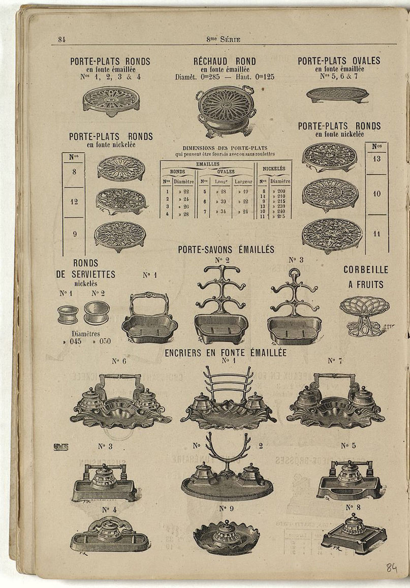 La page du catalogue présente différents articles de quincaillerie, dont les enc