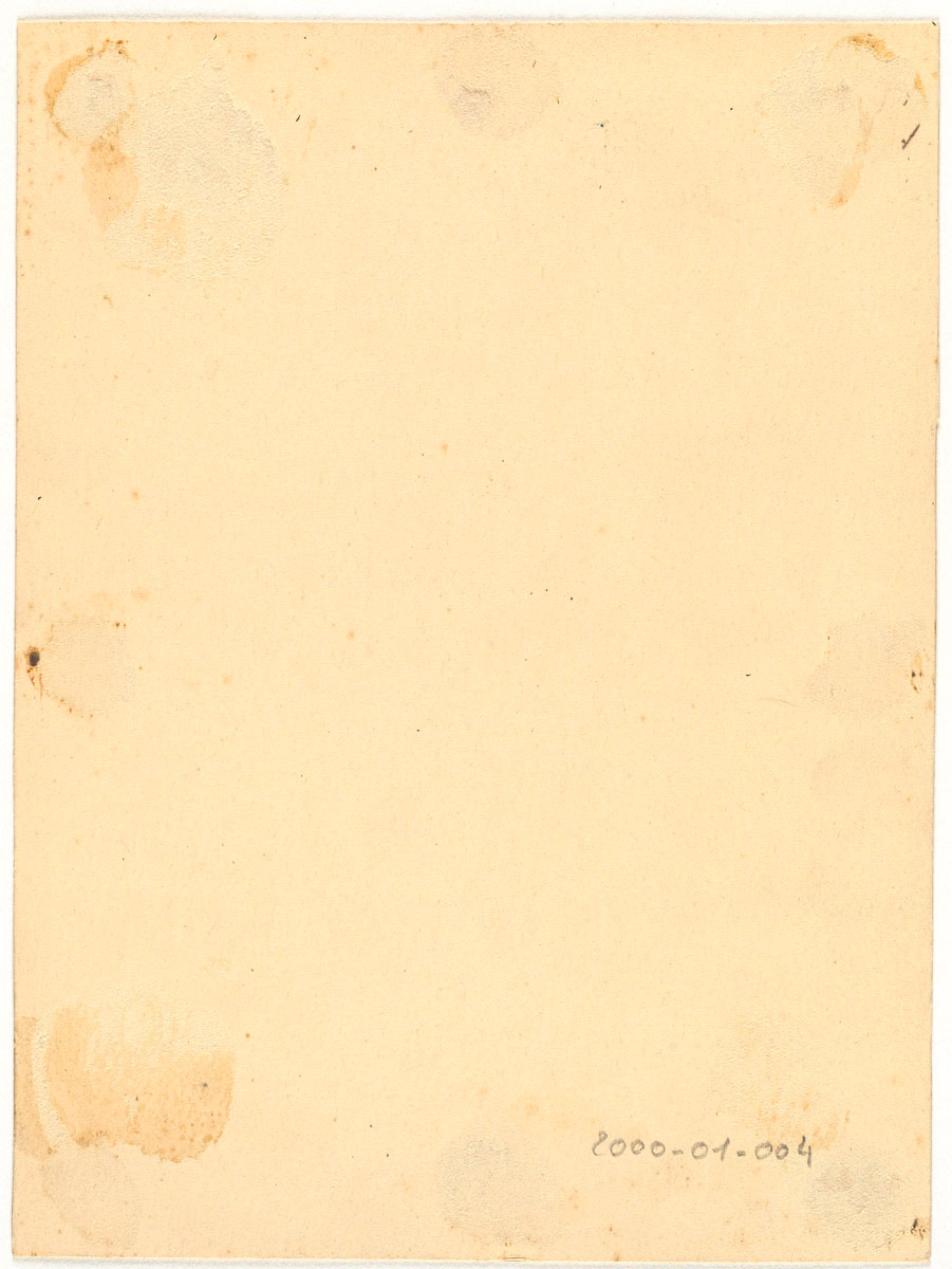 Verso du carton de montage de la photographie du trophée de l'atelier du matérie