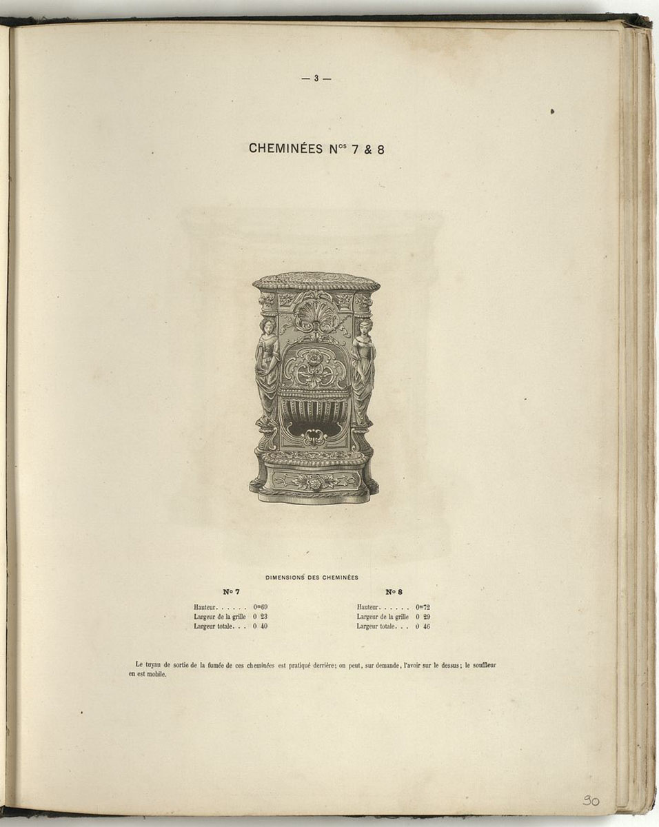 Vue de la page de l'album de 1867 montrant la cheminée n° 7-8