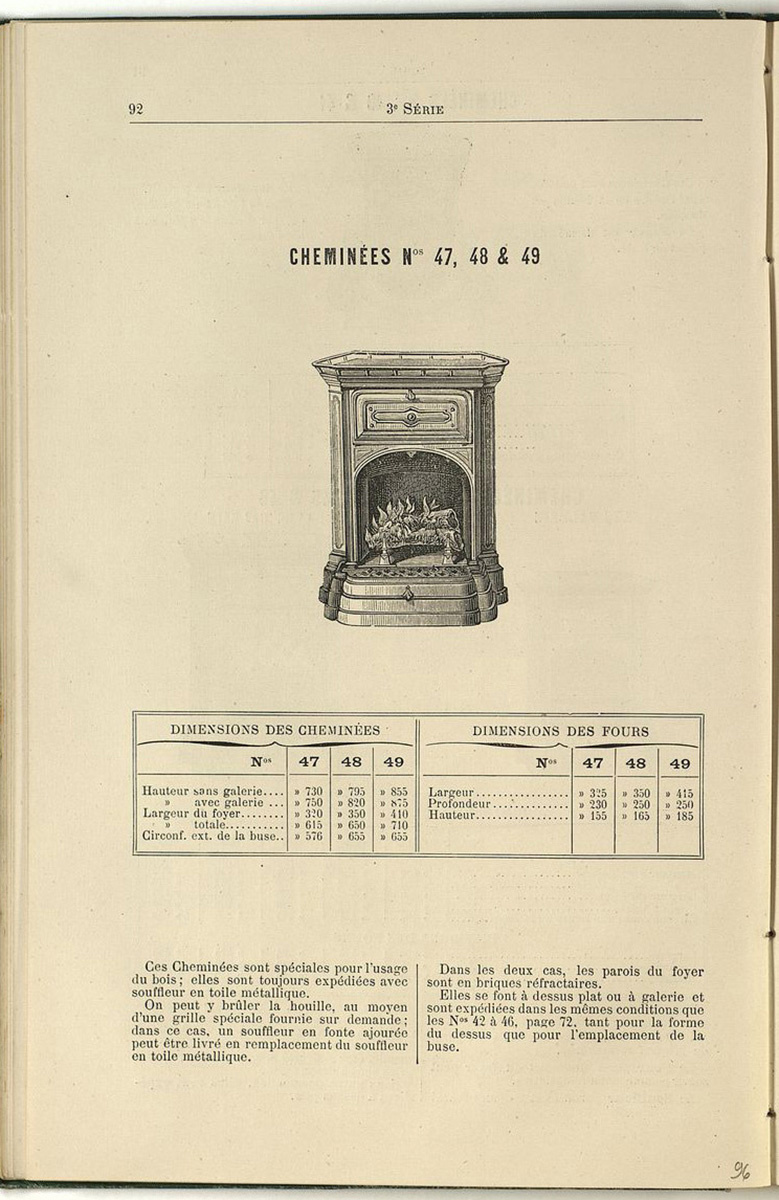 Vue de la page de l'album de 1887 montrant la cheminée n° 47