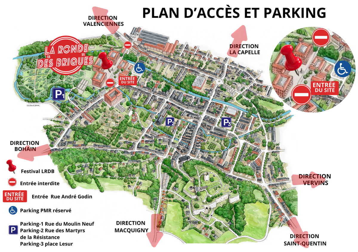 Plan et accès festival "La ronde des briques 2024"