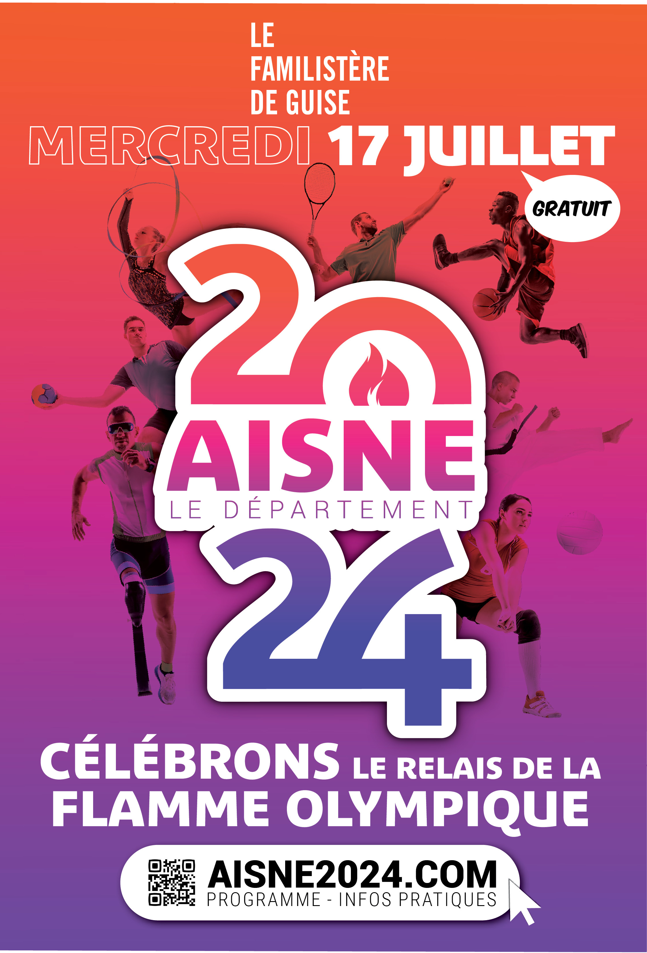 Passage de la flamme olympique Le Familistère de Guise