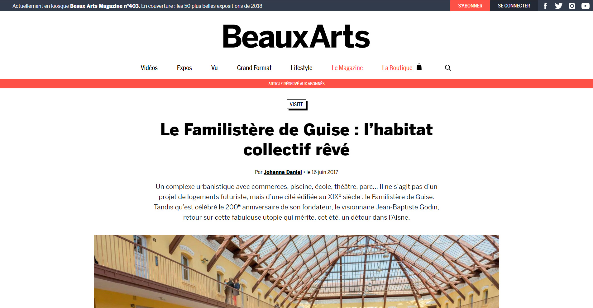 Aperçu article du beaux-arts magazine