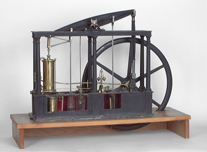 Maquette de démonstration d’une machine à vapeur à piston et à balancier (image)