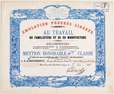 Diplôme de la fête du Travail du Familistère (image)