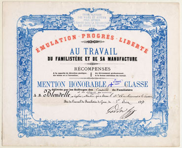 Diplôme de la fête du Travail du Familistère (image)