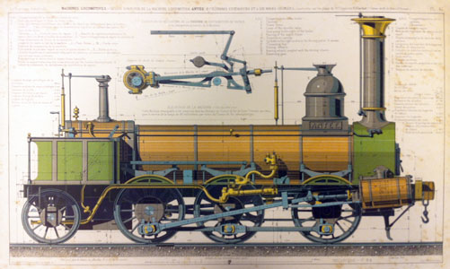 Dessin simplifié de la locomotive « Antée » (ilage)