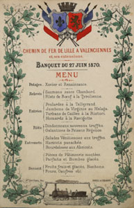 Menu du banquet d'inauguration du chemin de fer (image)