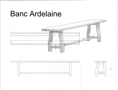 Dessin banc Ardelaine (France)