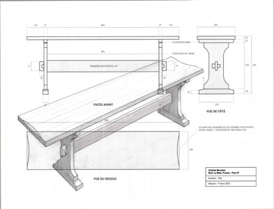 Dessin banc Le Béal (France) : entrée d’un foyer