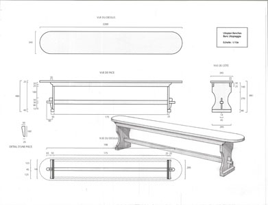 Dessin banc Torri Superiore (Italie)