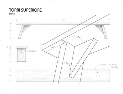 Dessin banc Torri Superiore (Italie)