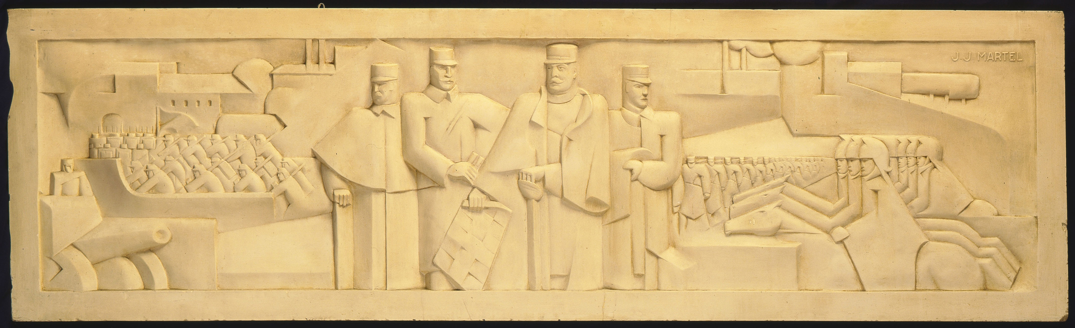 Le relief représente la préparation de la bataille de Guise, le 28 août 1929.