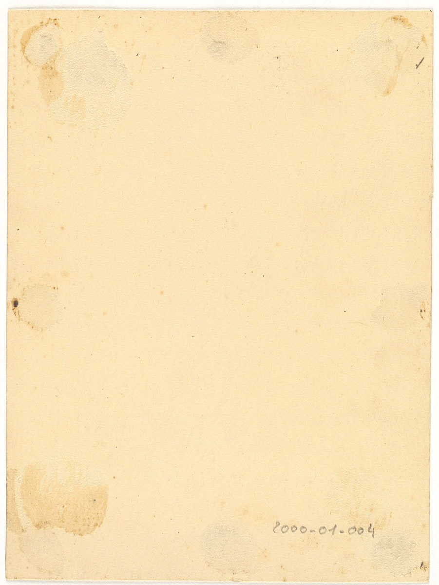 Verso du carton de montage de la photographie du trophée de l'atelier du matérie