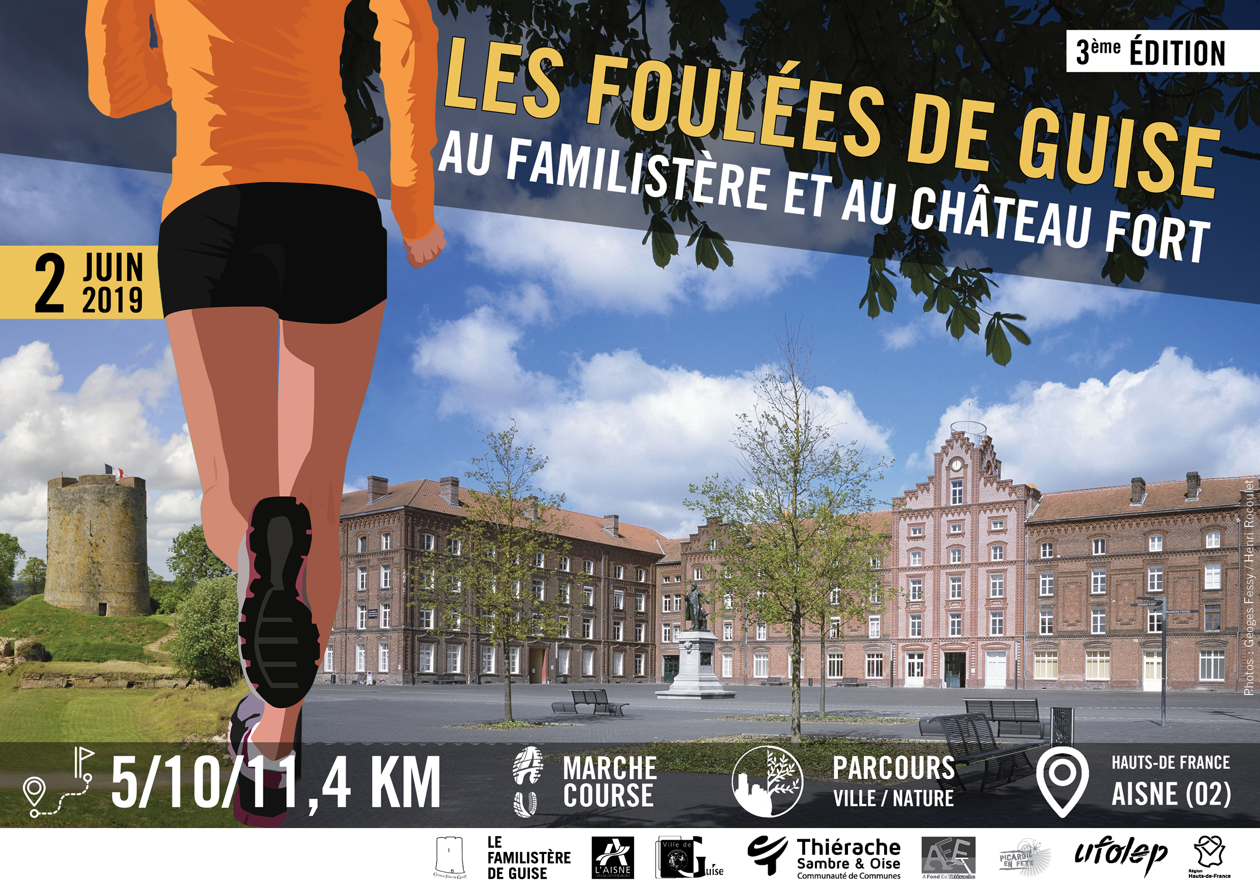 affiche de l'évènement réunissant une image du Familistère et une image du Châte