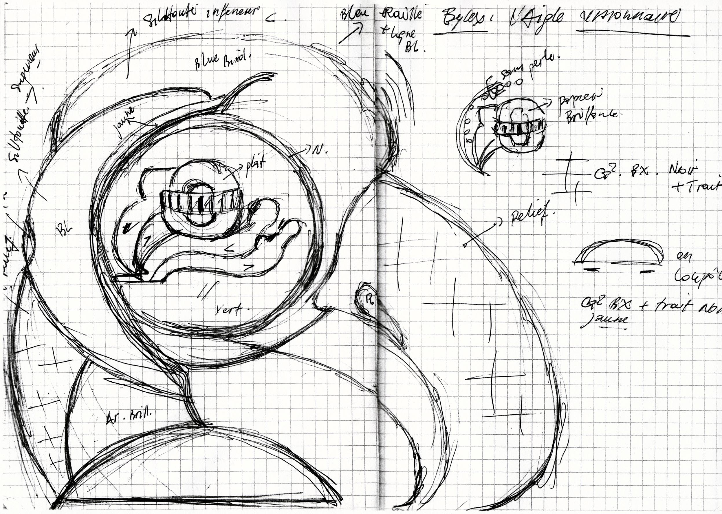 Croquis de la sculpture Baiser de cochons