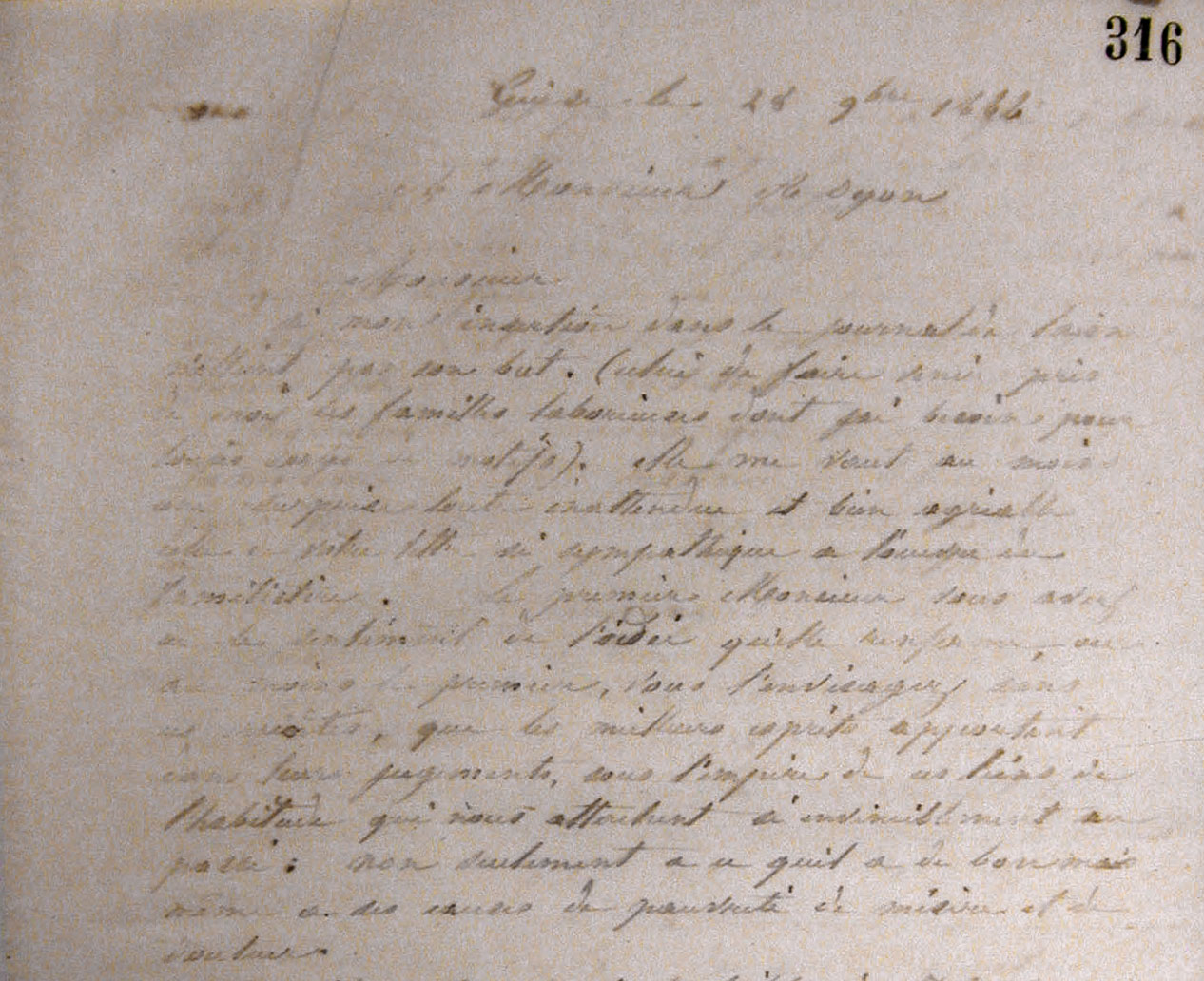 Vue d'une lettre manuscrite de Godin à Alexandre Oyon