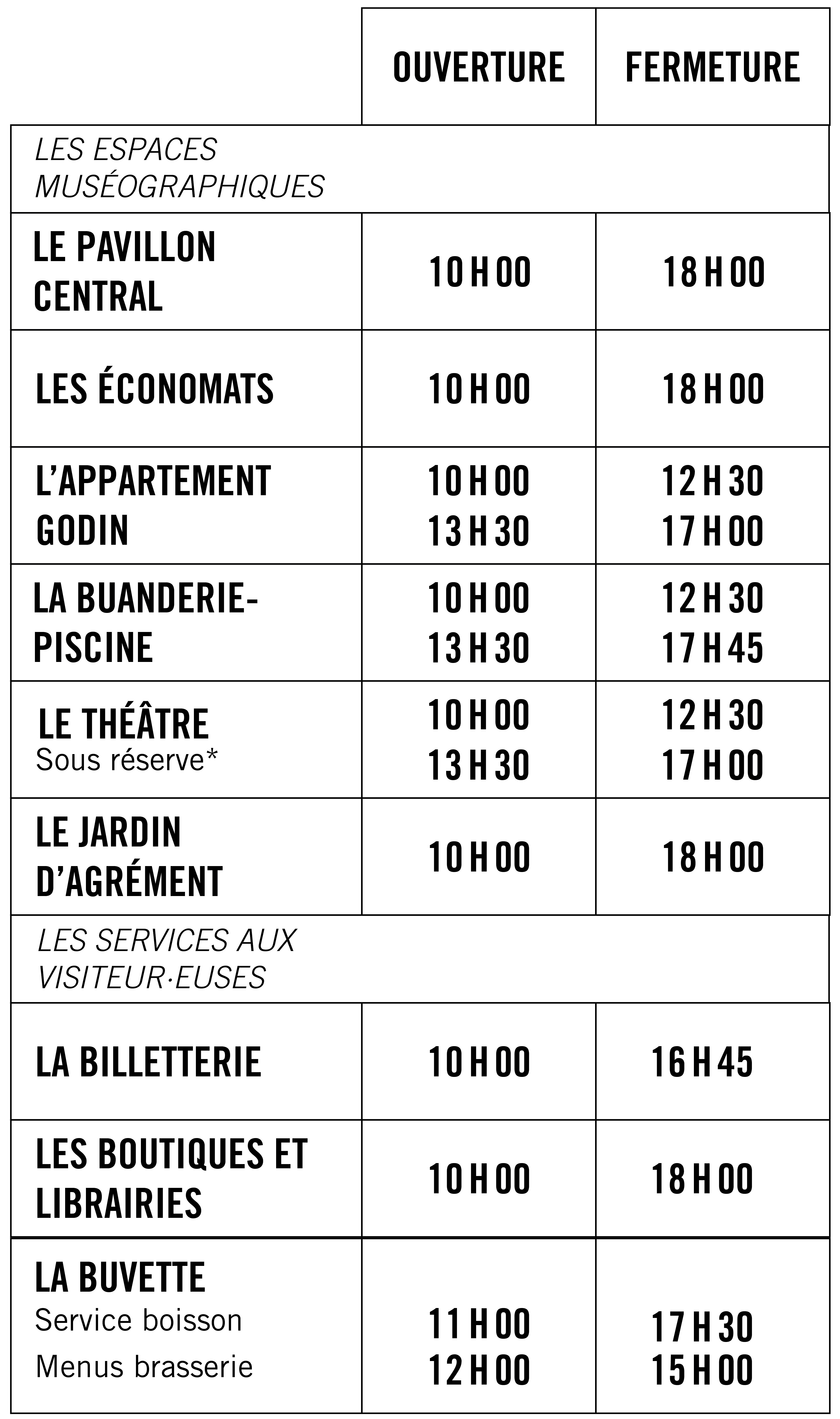 Horaire juin 2023