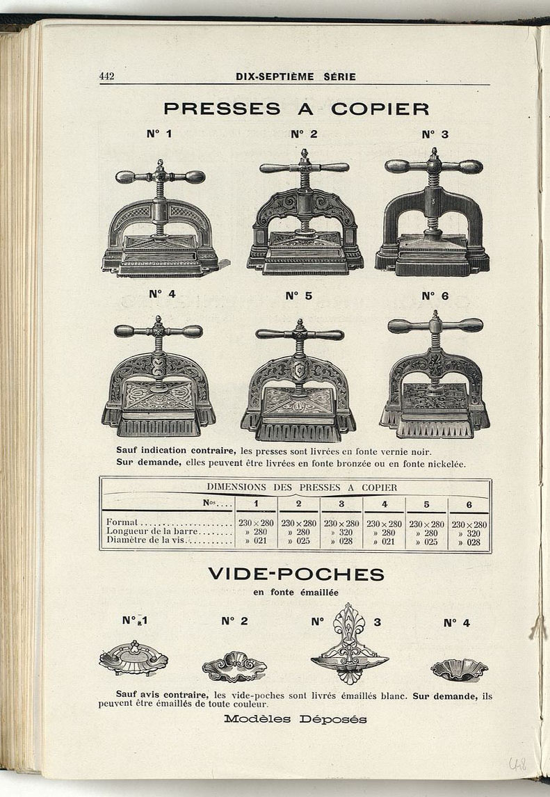 Page du catalogue de 1914